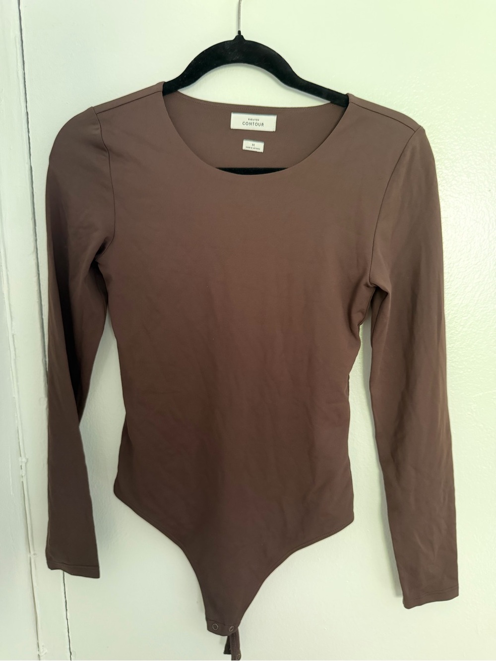 Aritzia Babaton Espresso Brown Long Sleeve Bodysuit